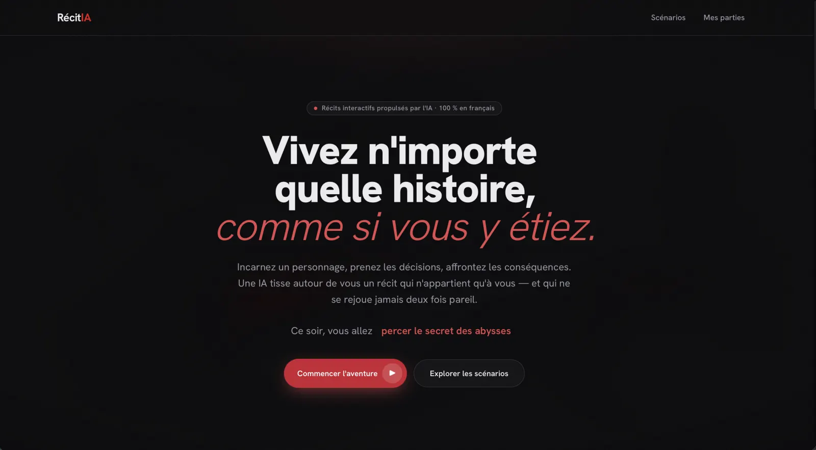 Site RécitIA livré par Sōma